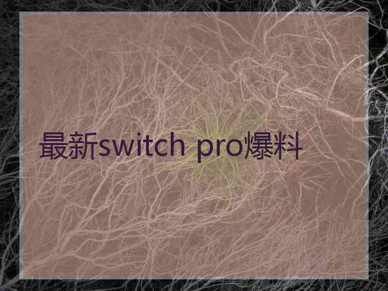 最新switch pro爆料