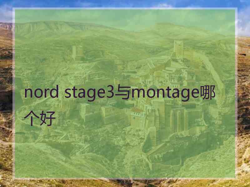 nord stage3与montage哪个好