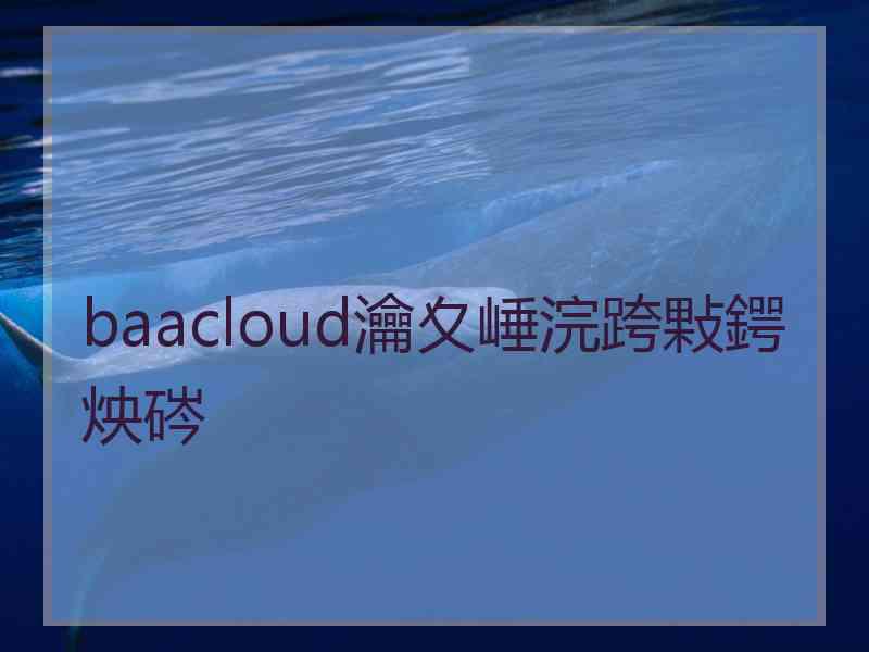 baacloud瀹夊崜浣跨敤鍔炴硶