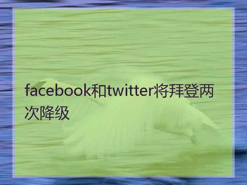 facebook和twitter将拜登两次降级