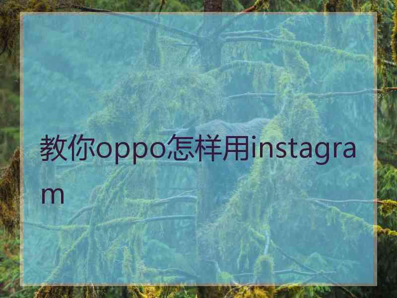 教你oppo怎样用instagram