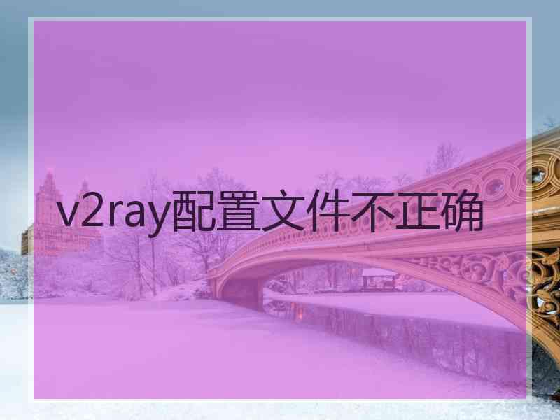 v2ray配置文件不正确