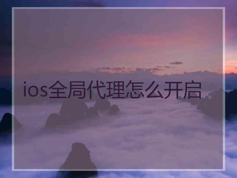 ios全局代理怎么开启