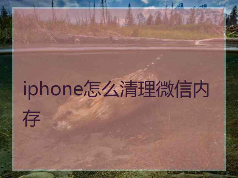 iphone怎么清理微信内存