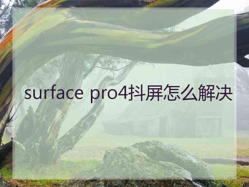 surface pro4抖屏怎么解决