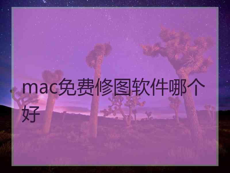 mac免费修图软件哪个好