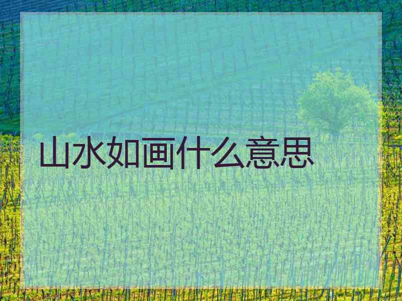 山水如画什么意思