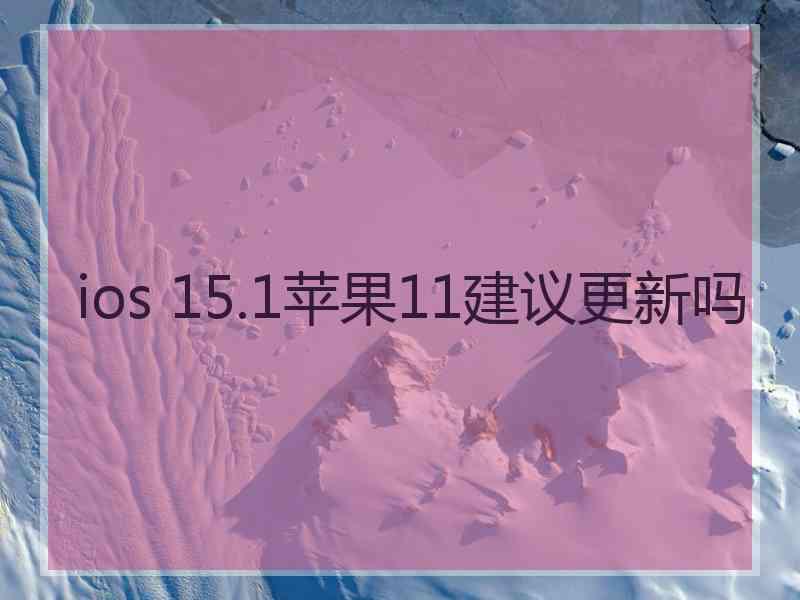 ios 15.1苹果11建议更新吗