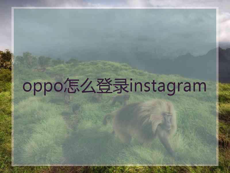 oppo怎么登录instagram