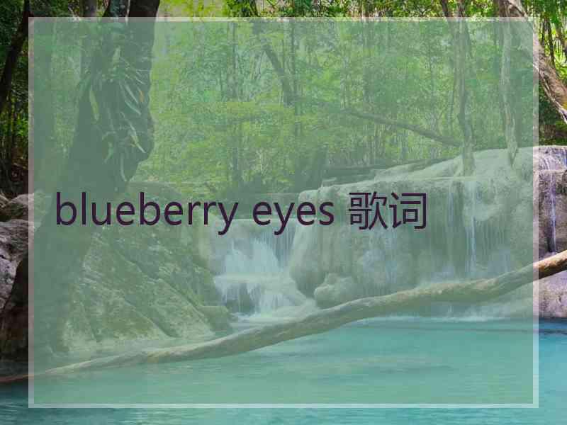 blueberry eyes 歌词