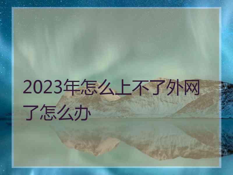 2023年怎么上不了外网了怎么办