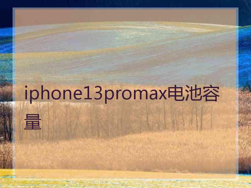 iphone13promax电池容量