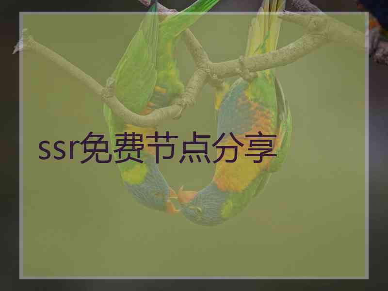 ssr免费节点分享