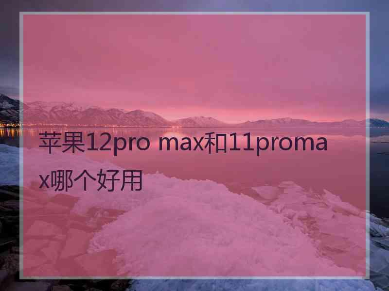 苹果12pro max和11promax哪个好用