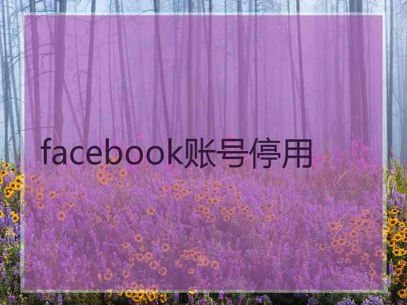 facebook账号停用