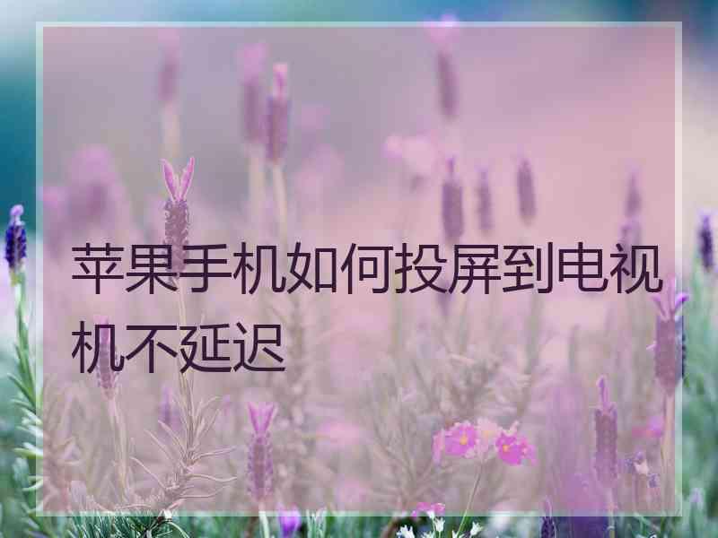 苹果手机如何投屏到电视机不延迟