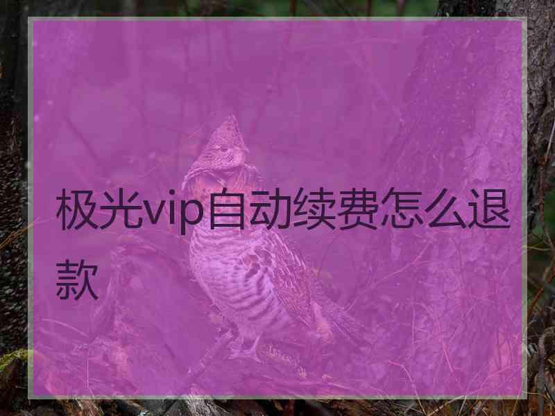 极光vip自动续费怎么退款