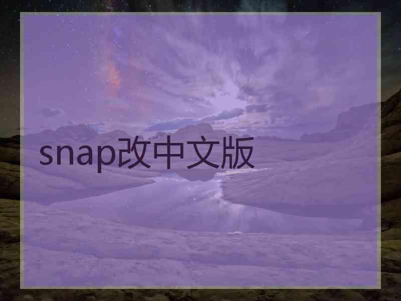 snap改中文版