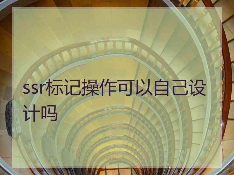 ssr标记操作可以自己设计吗