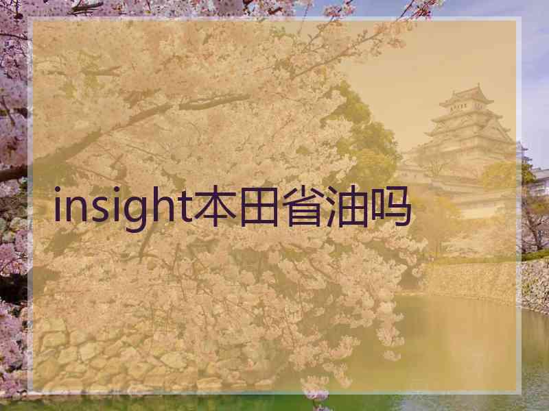 insight本田省油吗