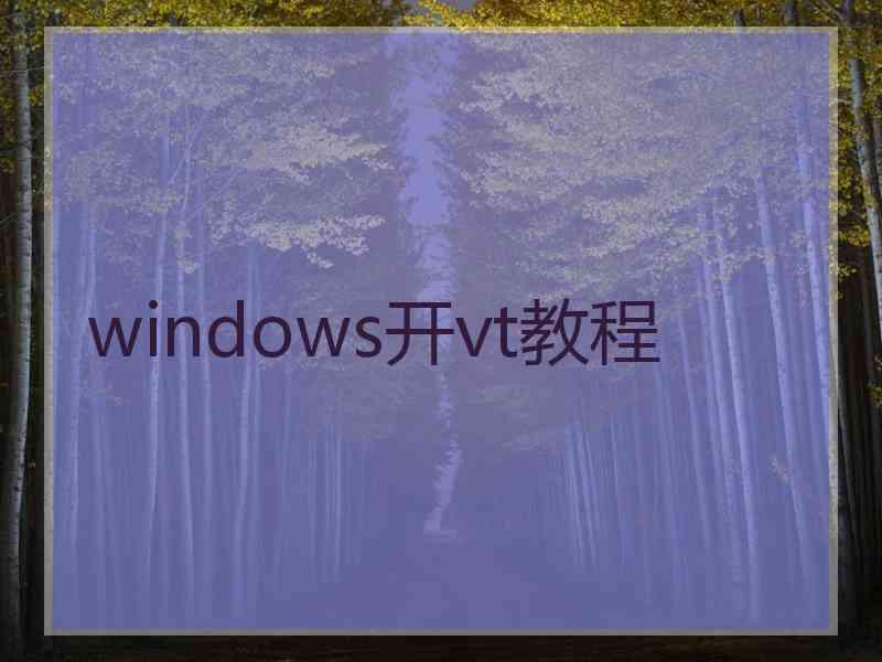 windows开vt教程