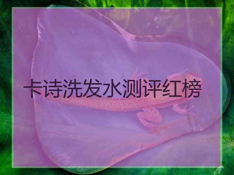 卡诗洗发水测评红榜