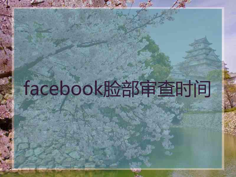 facebook脸部审查时间
