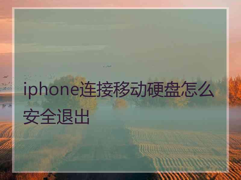 iphone连接移动硬盘怎么安全退出